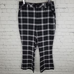 TWIK | flare leg plaid crop pants